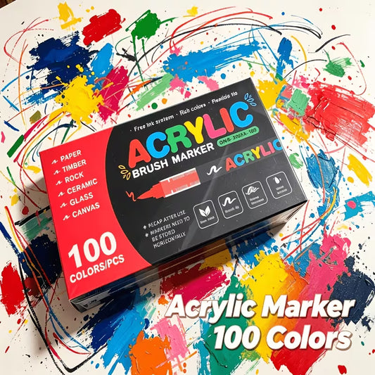 Premium Acrylic Paint Brush Markers – Soft & Flexible Brush Tips