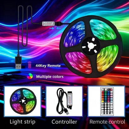 44 Key RGB LED Strip Light with Remote – USB Flexible LED Tape
