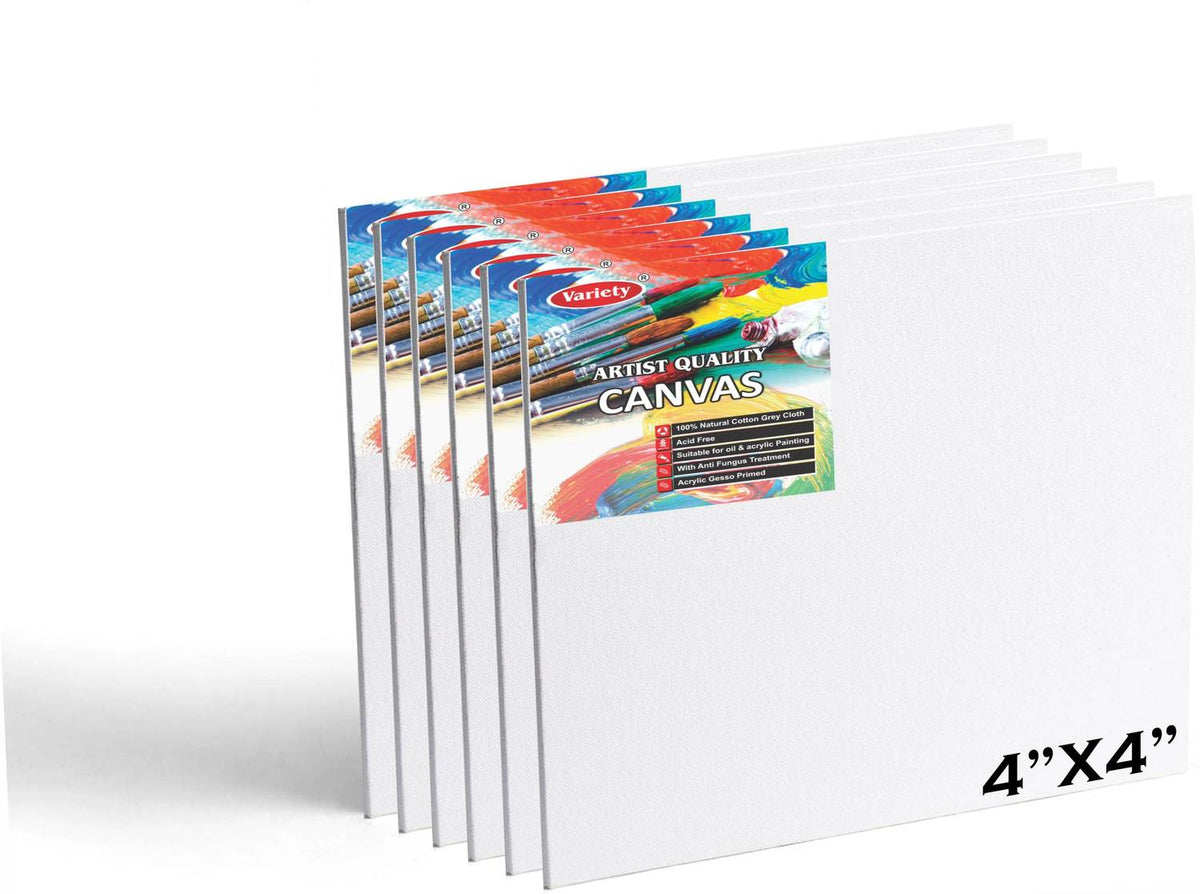 Premium Canvas Painting Pack (5 Pcs) – Blank Art Canvas with Wooden Frame