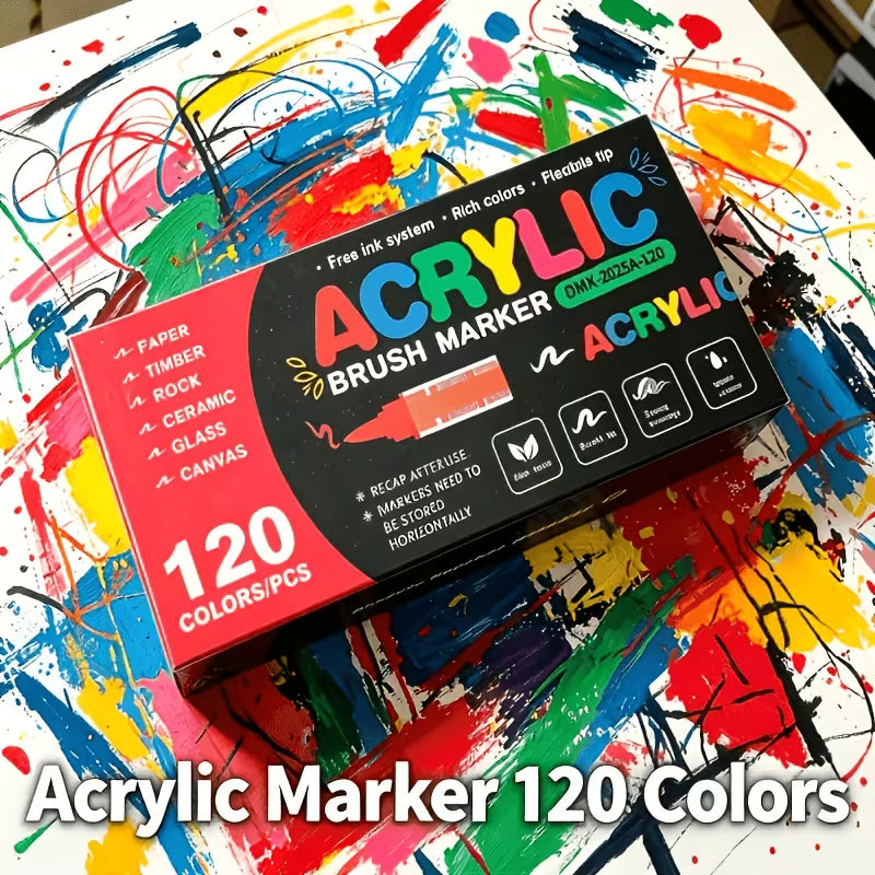 Premium Acrylic Paint Brush Markers – Soft & Flexible Brush Tips